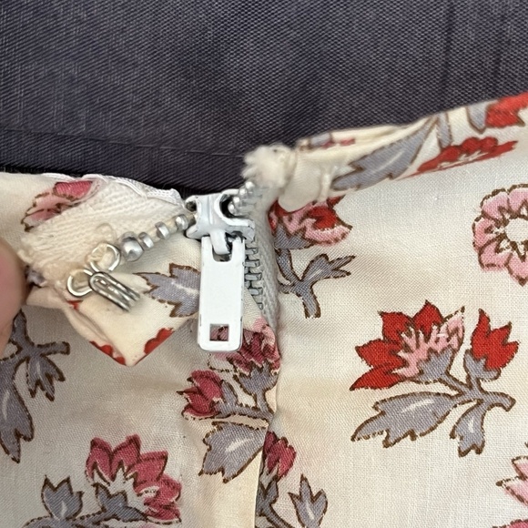 Vintage Liberty Of London Pattern Red Ecru Floral  Dress Drop Waist Size 6/8 - Picture 9 of 9